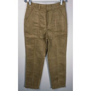 Banana Republic Factory Faux Suede Look Pants Brown Straight Leg Size 4